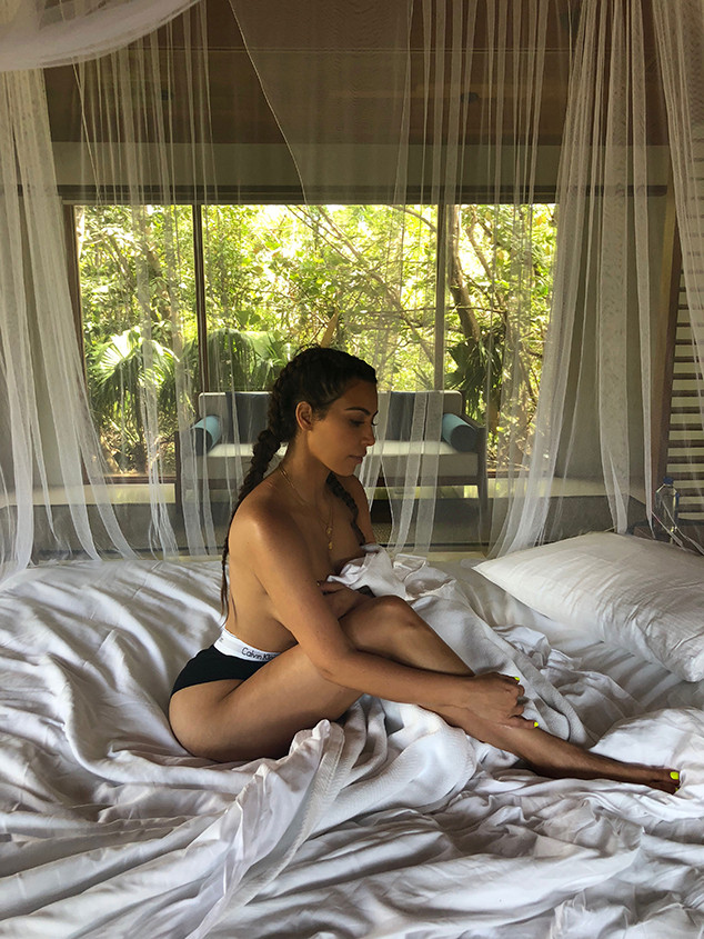 Kim Kardashian Goes Topless In Bed While Sharing Her -3339